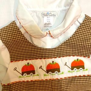 Petit Ami Boys’ overalls 24 month Fall pumpkin Jon Jon button down pants
